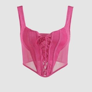 NWT Cider “Wine” Solid Lace Up Corset Tank Top